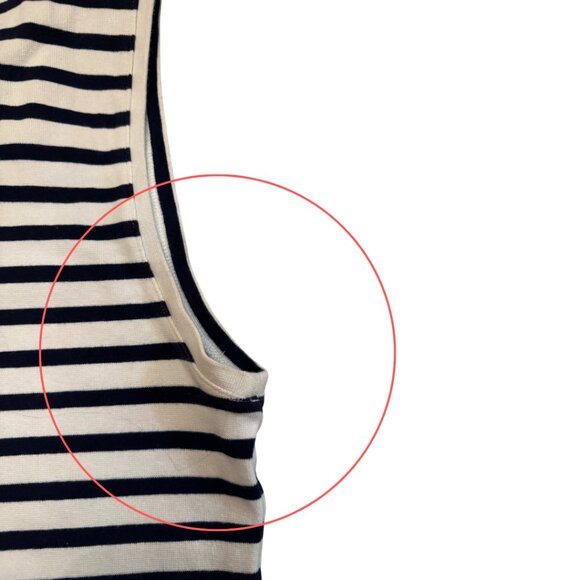 Aritzia Wilfred Free Seymour Dress | Black & Navy Striped | Size Large - Picture 6 of 8